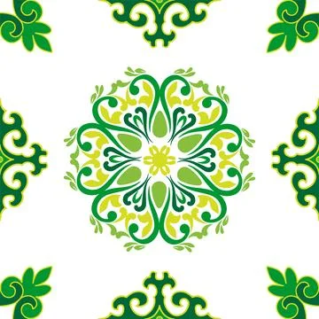 Real Tatar seamless pattern. Islamic floral geometry. Culture of the Tatar .. Stock Illustration