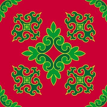 Real Tatar seamless pattern. Islamic floral geometry. Culture of the Tatar .. Stock Illustration