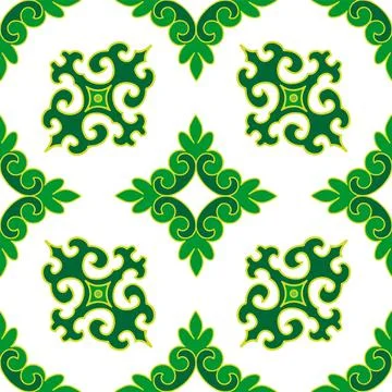 Real Tatar seamless pattern. Islamic floral geometry. Culture of the Tatar pe Stock Illustration