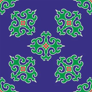 Real Tatar seamless pattern. Islamic tulip, floral geometry. Culture of the.. Stockillustratie