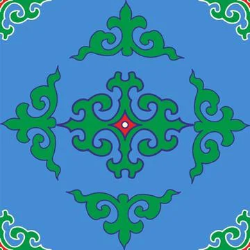 Real Tatar seamless pattern. Islamic tulip, floral geometry. Culture of the T Stock Illustration