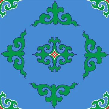Real Tatar seamless pattern. Islamic tulip, floral geometry. Culture of the T Stock Illustration