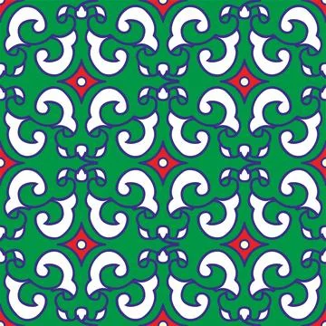 Real Tatar seamless pattern. Islamic tulip, floral geometry. Culture of the T Stock Illustration