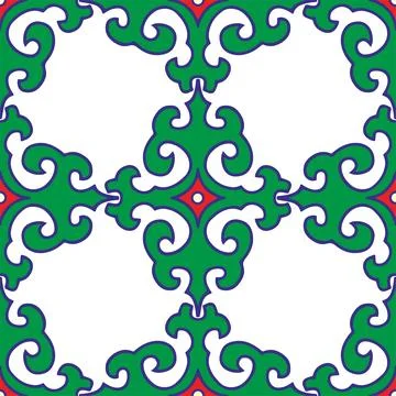 Real Tatar seamless pattern. Islamic tulip, floral geometry. Culture of the T Stock Illustration