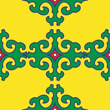 Real Tatar seamless pattern. Islamic tulip, floral geometry. Culture of the T Stock Illustration