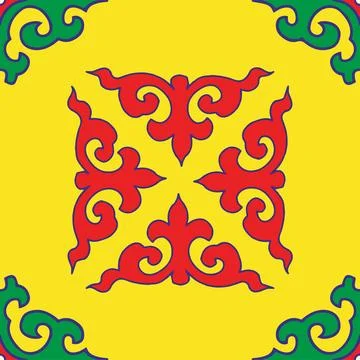 Real Tatar seamless pattern. Islamic tulip, floral geometry. Culture of the T イラスト素材