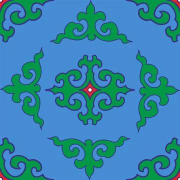 Real Tatar seamless pattern. Islamic tulip, floral geometry. Culture of the.. Stockillustratie