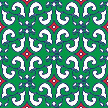 Real Tatar seamless pattern. Islamic tulip, floral geometry. Culture of the T Stock Illustration