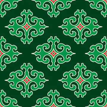 Real Tatar seamless pattern. Islamic tulip, floral geometry. Culture of the.. Stock Illustration