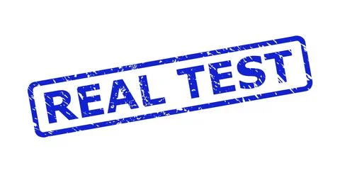 REAL TEST Seal with Grunge Texture and Rounded Rectangle Frame Stockillustratie