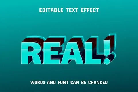 Real text - editable text effect Stock Illustration