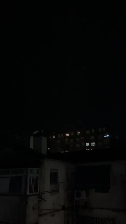 Real thunderstorm curtain of Lightning Strikes Over City with electrical storm Stock Footage 319606812