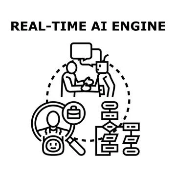 Real time ai engine driving business process optimization Stock Illustration