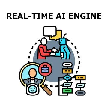 Real time ai engine driving business process optimization Stock Illustration