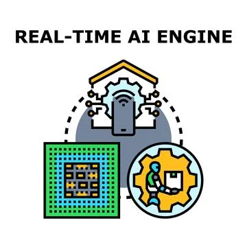 Real time ai engine operating smart systems and robotics Stock Illustration