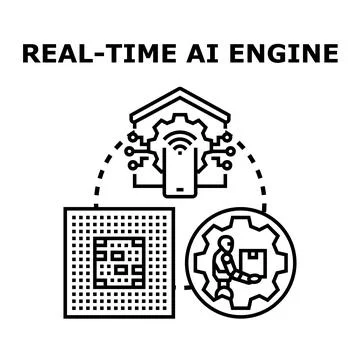 Real time ai engine operating smart systems and robotics Stock Illustration