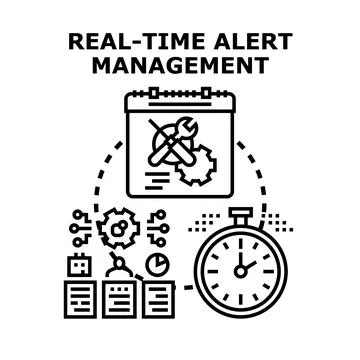 Real time alert management system concept vector Stock Illustration