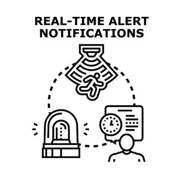 Real time alert notifications concept vector illustration Stock Illustration