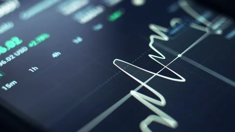 Real-time analysis of the cryptocurrency market in a smartphone. panorama, macro Stock Footage 208876083