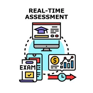 Real time assessment concept for online education and business analysis Stock Illustration