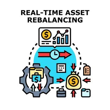 Real time asset rebalancing concept vector illustration Stockillustratie
