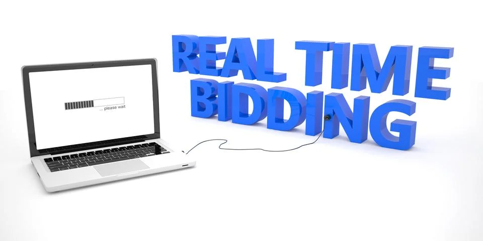 Real Time Bidding Stock Illustration
