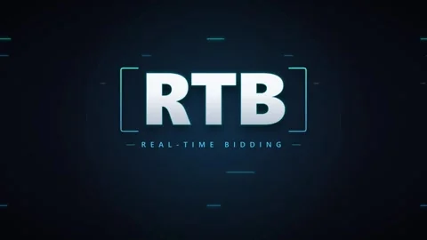 Real-time bidding rtb digital concept: animated tech background, for advert.. Video stock 337565831
