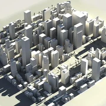 Real time CITY Grey 3D Model