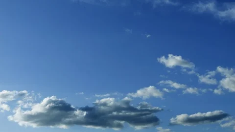 Real time clouds against blue gradient sky Stock Footage 100691187