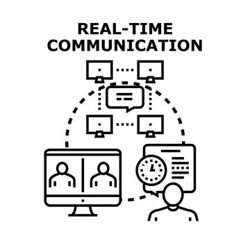 Real time communication network connecting global users Stock Illustration