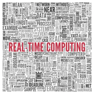 Real-time computing concept word tag cloud design Illustrazione stock