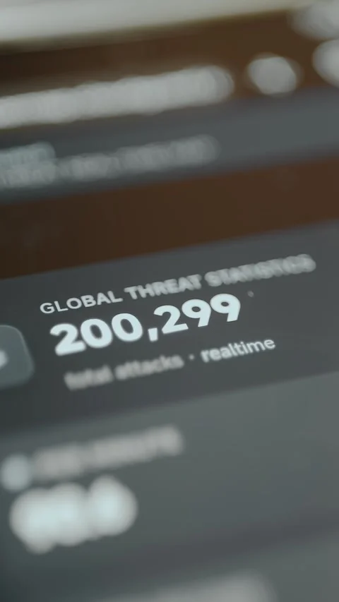 Real time count of cybersecurity attacks happening globally, Global Threat Stock Footage 330239194