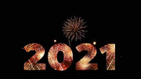 Real time countdown from 9 to firework of year 2021 greeting new year's eve Stock Footage 144680454