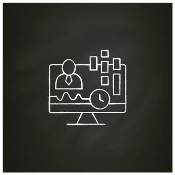 Real-time customer data chalk icon イラスト素材