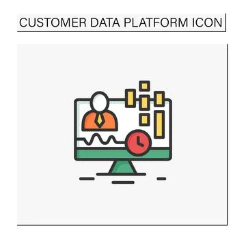Real-time customer data color icon イラスト素材