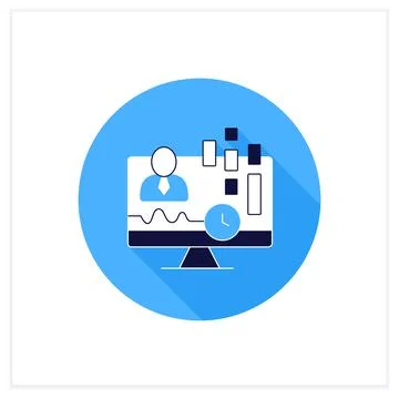 Real-time customer data flat icon Stock Illustration