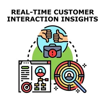 Real time customer interaction insights analysis Stock Illustration