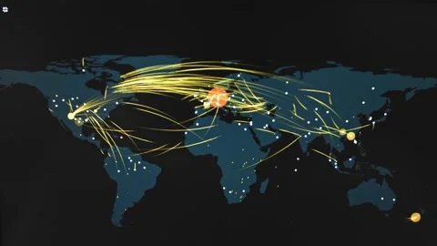 Real-time Cyber Attack World map Video stock 277877651