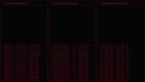 Real-time Cyber Security: Brute Force Attempt and Payload Injection Interface Stock Footage 339157644