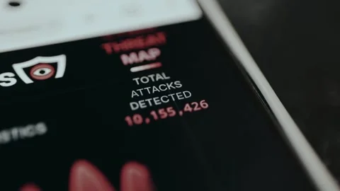 Real time cyberattack data globally, Total Attacks Detected Stock Footage 330238490