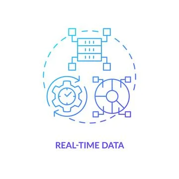 Real time data blue gradient concept icon 스톡 일러스트