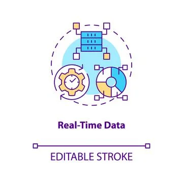 Real time data concept icon Stock Illustration