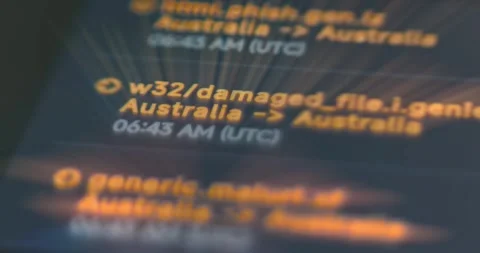 Real time data on cyber attacks and damaged software Stock Footage 321750411