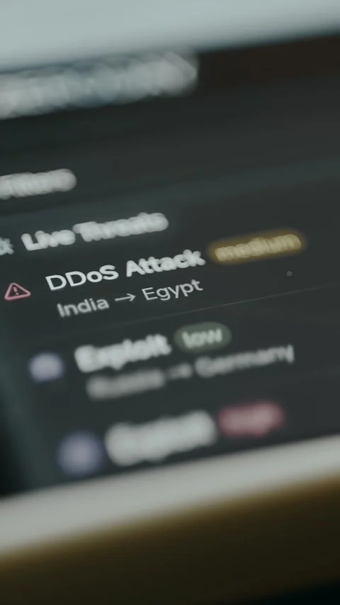 Real time data of cyber threats, source country and target country Stock Footage 330241018