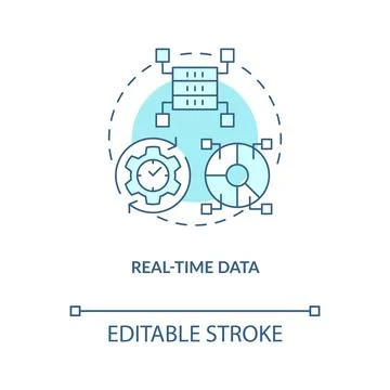 Real time data turquoise concept icon 스톡 일러스트