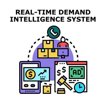 Real time demand intelligence system for business analytics Stock Illustration