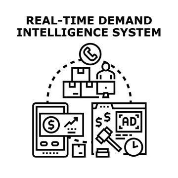 Real time demand intelligence system for business analytics Stock Illustration