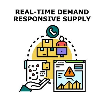 Real time demand responsive supply management process Stock Illustration