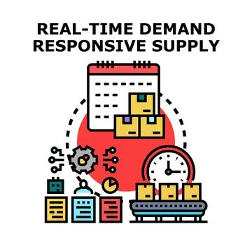 Real time demand responsive supply chain management Stock Illustration