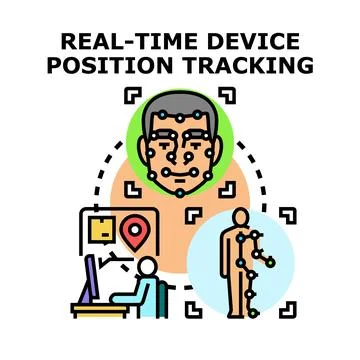 Real time device position tracking system concept Stock-Illustration